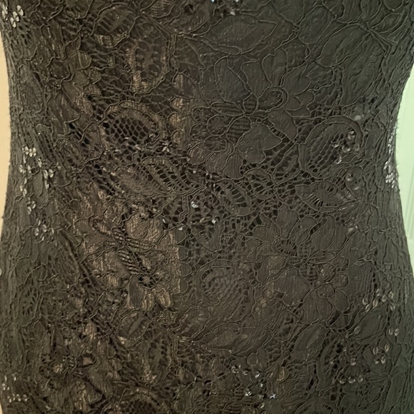 White House Black Market - Black Strapless Dress with Lace & Sequins - Size 4 - Picture 3 of 9